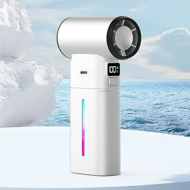 Fiudx Ventilador Turbo, Ventilador Portátil de Alta Velocidad para Exteriores, Minidispositivo de Enfriamiento con Reducción de Ruido, Indicador de Batería con Pantalla Led, Ideal para Aventuras de C