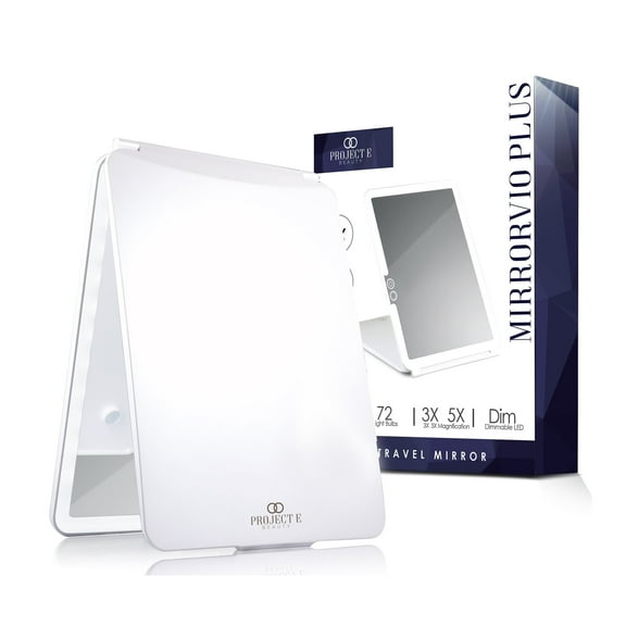 Project E Beauty Mirrorvio  | LED Travel Vanity Mirror | for Flawless Makeup Application | Compact