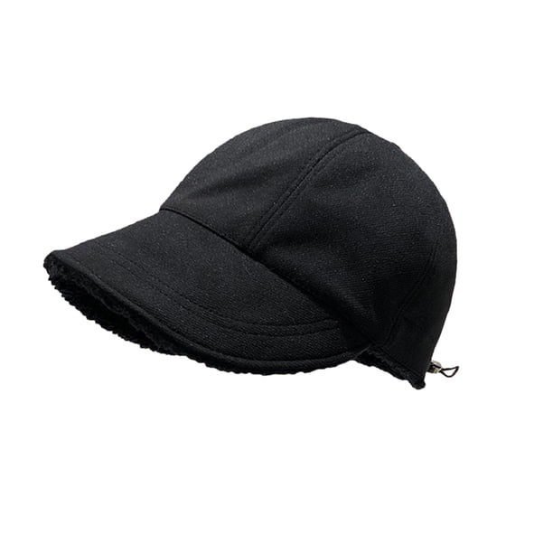 Gorra de béisbol de color sólido con forro de terciopelo ajustable para mujer, diseño con protección para las orejas, para exteriores e invierno.