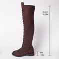 thumbnail image 4 of Tawop Winter Boots for Women Knee High Low Heel Lace Up Side Zip Round Toe Fall Boots, 4 of 8