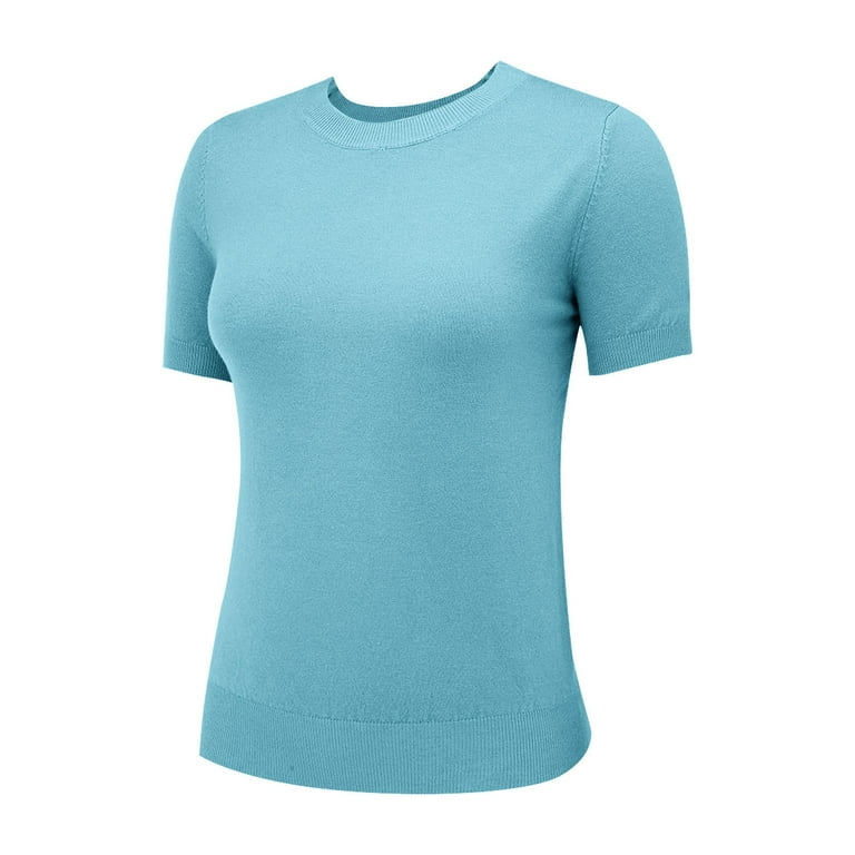 Clearance!Uooqdmx Short Sleeve Sweater for Women, Lightweight