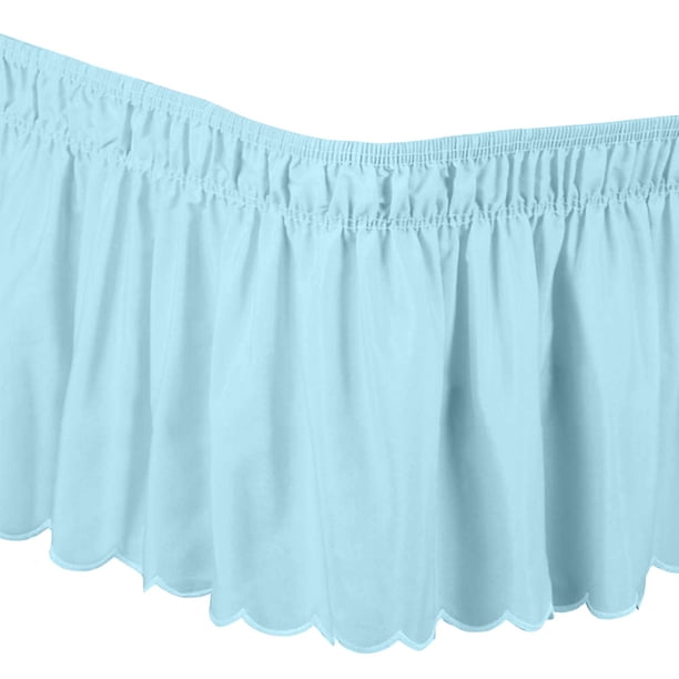 Ropa De Cama De Color Liso Faldón Elástico Para Cama Colcha A Prueba De Polvo Faldón Antideslizante Para Cama * Azul