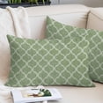thumbnail image 2 of Green Moroccan Throw Pillow Covers, Morocco Boho Ethnic Abstract Geometric Soft Breathable Pillow Cases with Invisible Zipper, Queen Size Pillowcases for Couch Bed Sofa Chair 20x30 Inches, 2 of 9