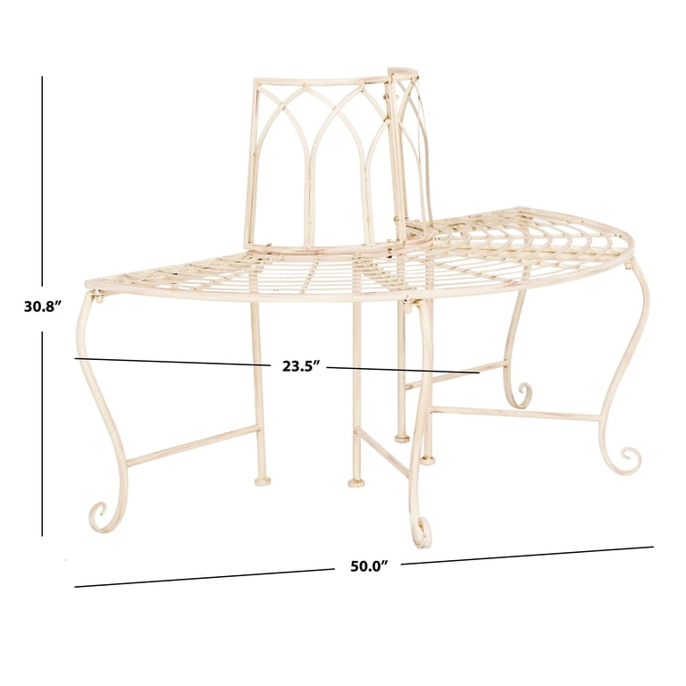 Safavieh Abia 50-Inch Iron Tree Bench, Antique White photo 7
