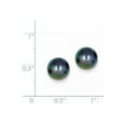 thumbnail image 2 of 14k 9-10mm Black Button FW Cultured Pearl Stud Earrings, 2 of 2