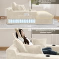 thumbnail image 3 of Rophefx 75.9" Oversized Chair Chaise Lounge Indoor, Cloud Sofa Bed with Cup holder,Sleeper Reading Chair Couch for Living Room, Bedroom,Beige, 3 of 9