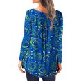 thumbnail image 3 of Ichuanyi liquidación casual de manga larga para mujeres abiertas abiertas cuello redondo flojo túnica plisada camisa blusa blusa ICHUANYI WER202308211201, 3 of 5