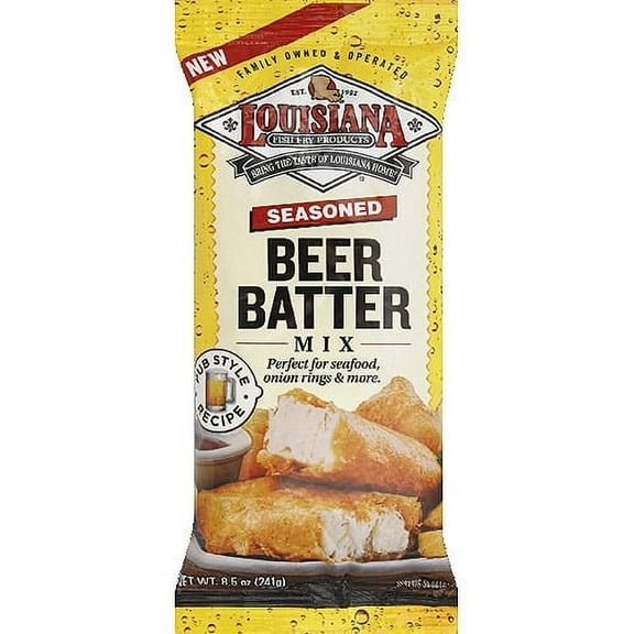 (1 pack )Louisiana Fish Fry Products Seasoned Beer Batter Mix, 8.5 oz