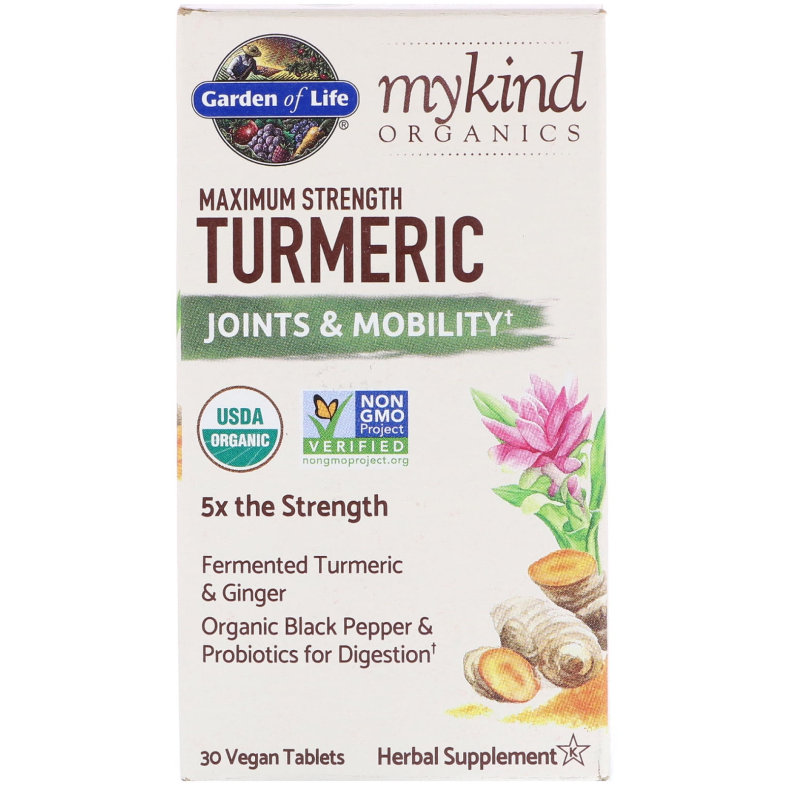 MyKind Organics, Maximum Strength Turmeric, Joints & Mobility, 30 Vegan