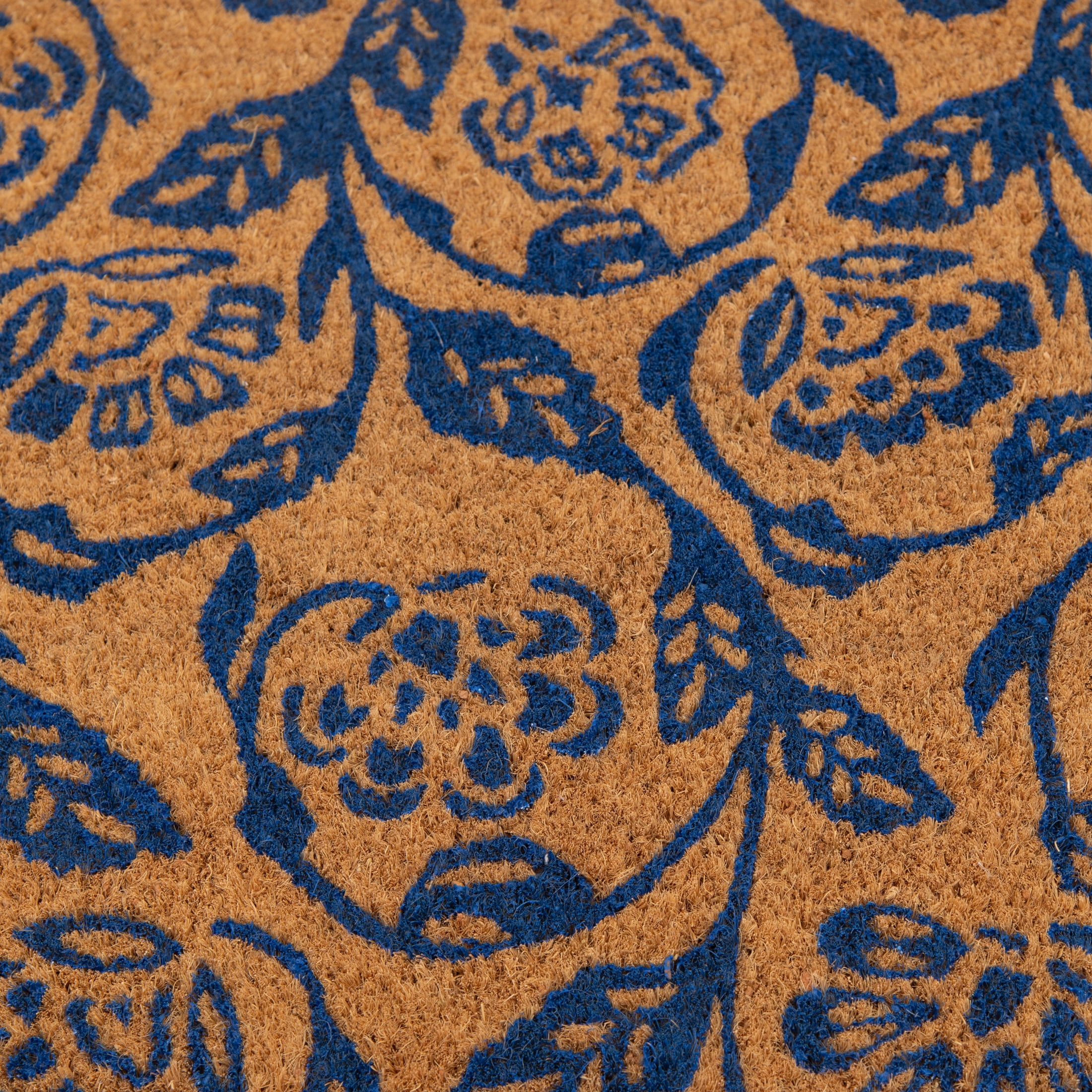 Mainstays by Becky G. & Alejandra Coir Outdoor Mat, Blue Floral, 18 in x 30 in