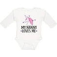 thumbnail image 3 of Inktastic My Nanny Loves Me Unicorn Girls Long Sleeve Baby Bodysuit, 3 of 5
