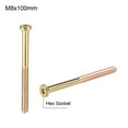 thumbnail image 3 of M8x100mm Furniture Screw Hex Socket Machine Screws Zinc Plated Fasteners Bolts Half Thread Carbon Steel 10 Pcs, 3 of 4