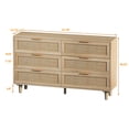 thumbnail image 3 of 51.18"6-Drawers Rattan Storage Cabinet Rattan Drawer,for Bedroom,Living Room,Natural, 3 of 8