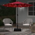thumbnail image 4 of Abble 9 Feet Crank & Tilt Lighted Patio Umbrella-Red, 4 of 5