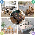 thumbnail image 4 of Black Halloween Pumpkin Faces Rectangle Tablecloth 60"x84",Waterproof Polyester Rectangle Table Cloth, Wipeable Spillproof Polyester Tablecloth for Dining, Camping, Indoor and Outdoor, 4 of 5