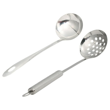 Stainless Steel Soup Ladle Slotted Ladle Chef Cooking 11” Silver Tone ...