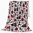 thumbnail image 2 of Spirited Cheerleader Silhouette, Playful Artistic Scene, Warm Flannel Blanket for Living Room and Bedroom with Detailed Artwork, Art Lovers Housewarming Gift, Artistic Home Decor, 2 of 9