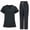 Gray Scrubs Set for Women, variant on Yxbdin 2 Pieces Scrubs Set for Women Wide Leg Cargo Pants and Short Sleeve Tops Solid Medical Nurse Uniforms with Pockets Army Green L