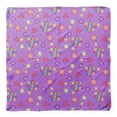 thumbnail image 4 of Bimba Purple Snowflake & Happy New Year Text Printed Pure Silk Scarf For Hair Neck Head Bandanas For Women 40 x 40 Inches, 4 of 6