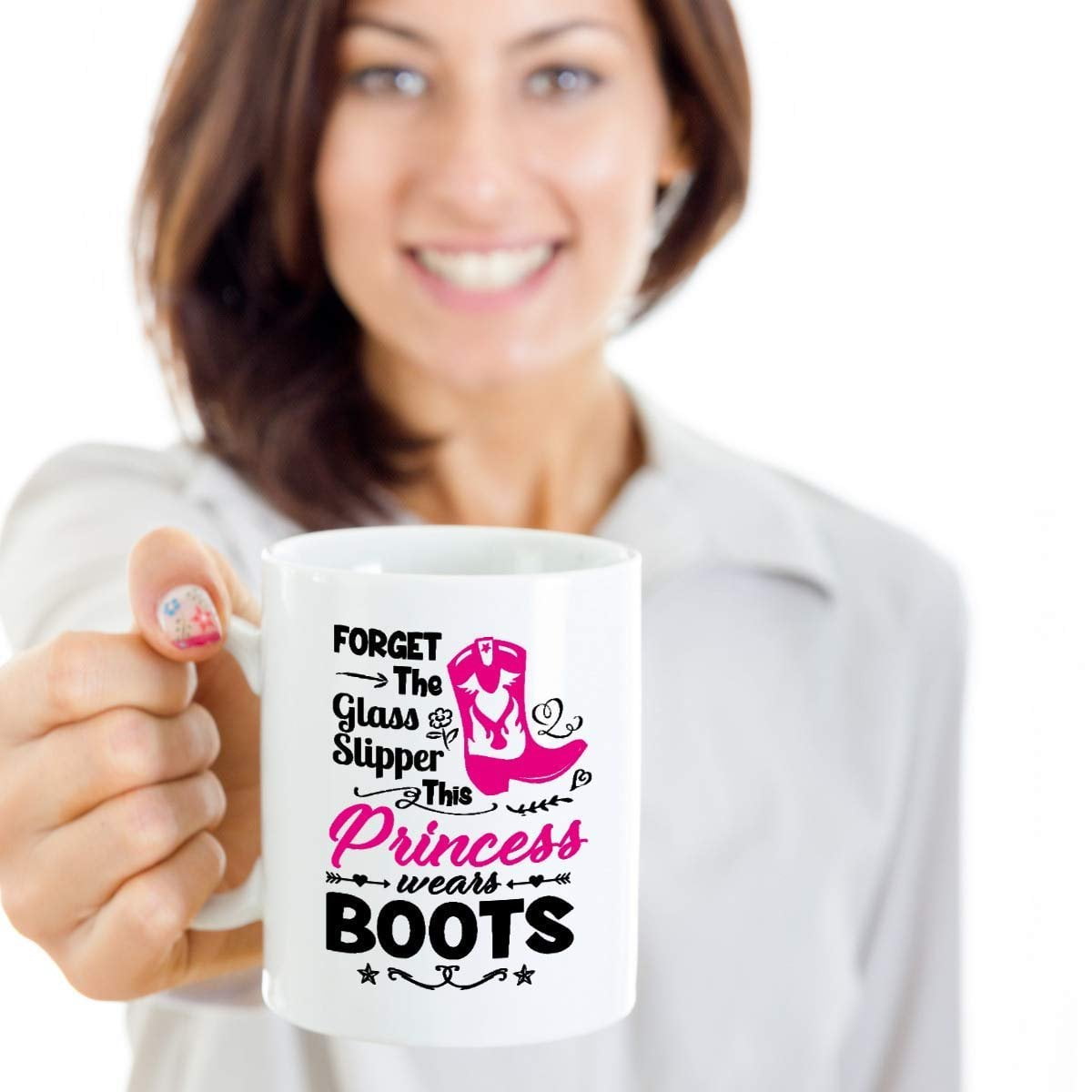 Funny Coffee Mug Forget The Glass Slippers This Princess Wears Tactical Boots Novelty Cup Idea For Her Women Military Police Firefighter Girl 1.5 Oz Black Shot Glass 0NJR9H