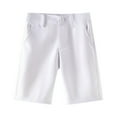 thumbnail image 3 of YOUYEDIAN Boy's School Uniforms Flat Front Bermuda Shorts White 6-7 Years, 3 of 4