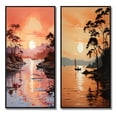 thumbnail image 2 of Designart "Golden Sunrise formd II" Sunrisesunset Framed Wall Art Set Of 2 - Yellow Landscapes Gallery Wall Frame Set For Home Decor, 2 of 6