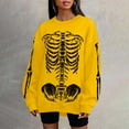thumbnail image 4 of Halloween Skeleton Sweatshirts for Women 2025 Long Sleeve Crewneck Skeleton Graphic Sweatshirt Pullover Tops, 4 of 5