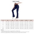 thumbnail image 5 of Pantalones de yoga con abertura lateral, cintura en V, control de barriga, pantalones de baile elásticos de color puro para mujer, azul oscuro S, 5 of 5