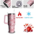 thumbnail image 3 of 40oz Valentines Tumbler with Handle and Straw, Heart Stainless Steel Vacuum Insulated Cup, Travel Mug Water Bottle, Birthday Christmas Gifts for Wife Girlfriend Bride, 3 of 6
