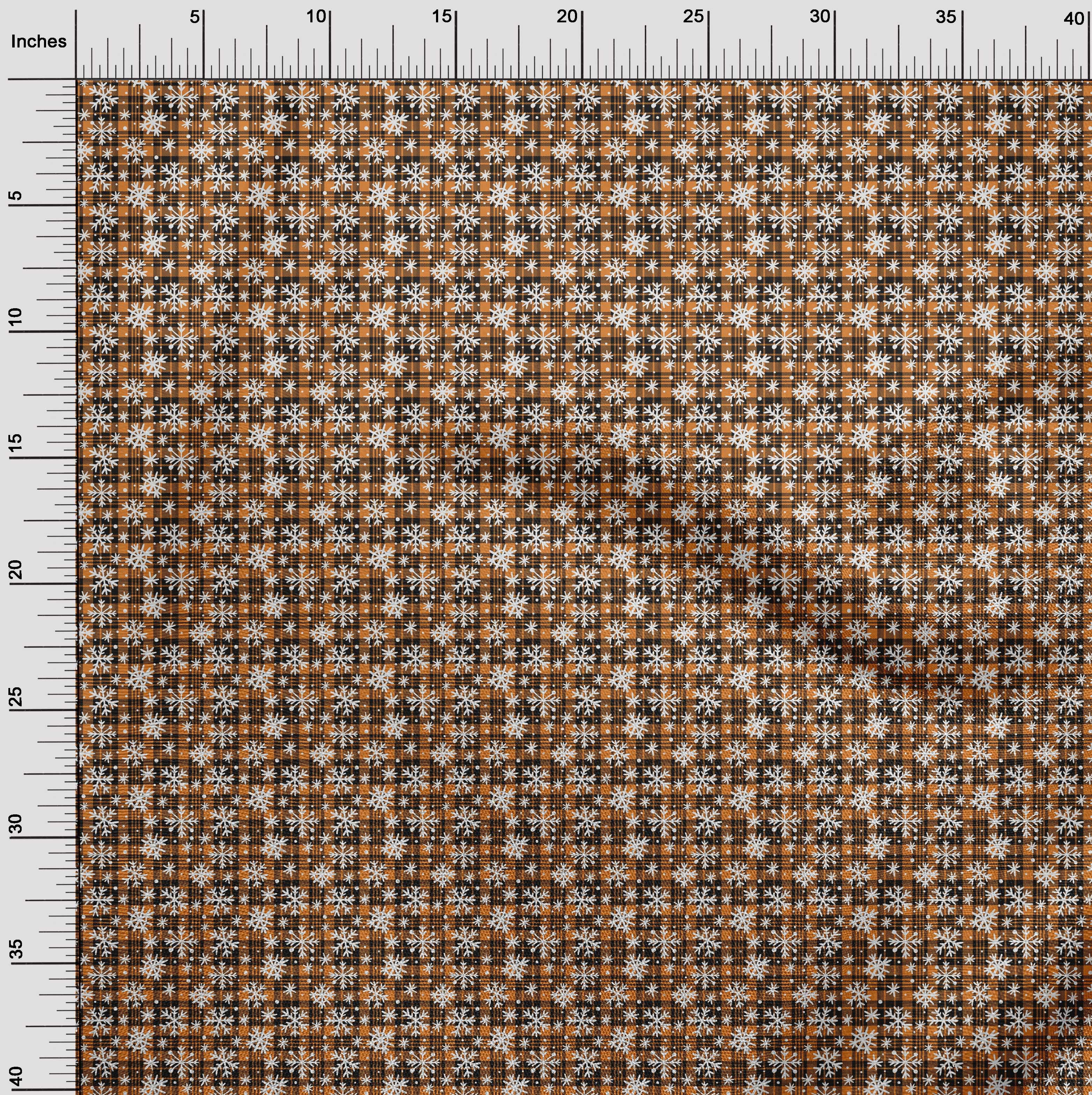 oneOone Cotton Cambric Orange Fabric Christmas Craft Projects Decor Fabric Printed By The Yard 56 Inch Wide