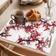thumbnail image 3 of Red Flower Placemats Set of 12, Spring Floral Branch Water Ink Painting Plant Non-Slip Place Mats Washable Table Mats for Kitchen Dining Table Decorations Indoor/Outdoor, 3 of 9