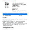 thumbnail image 2 of Front Brake Pad and Rotor Kit - Compatible with 2015 - 2017 Hyundai Tucson Fuel Cell 2016, 2 of 2