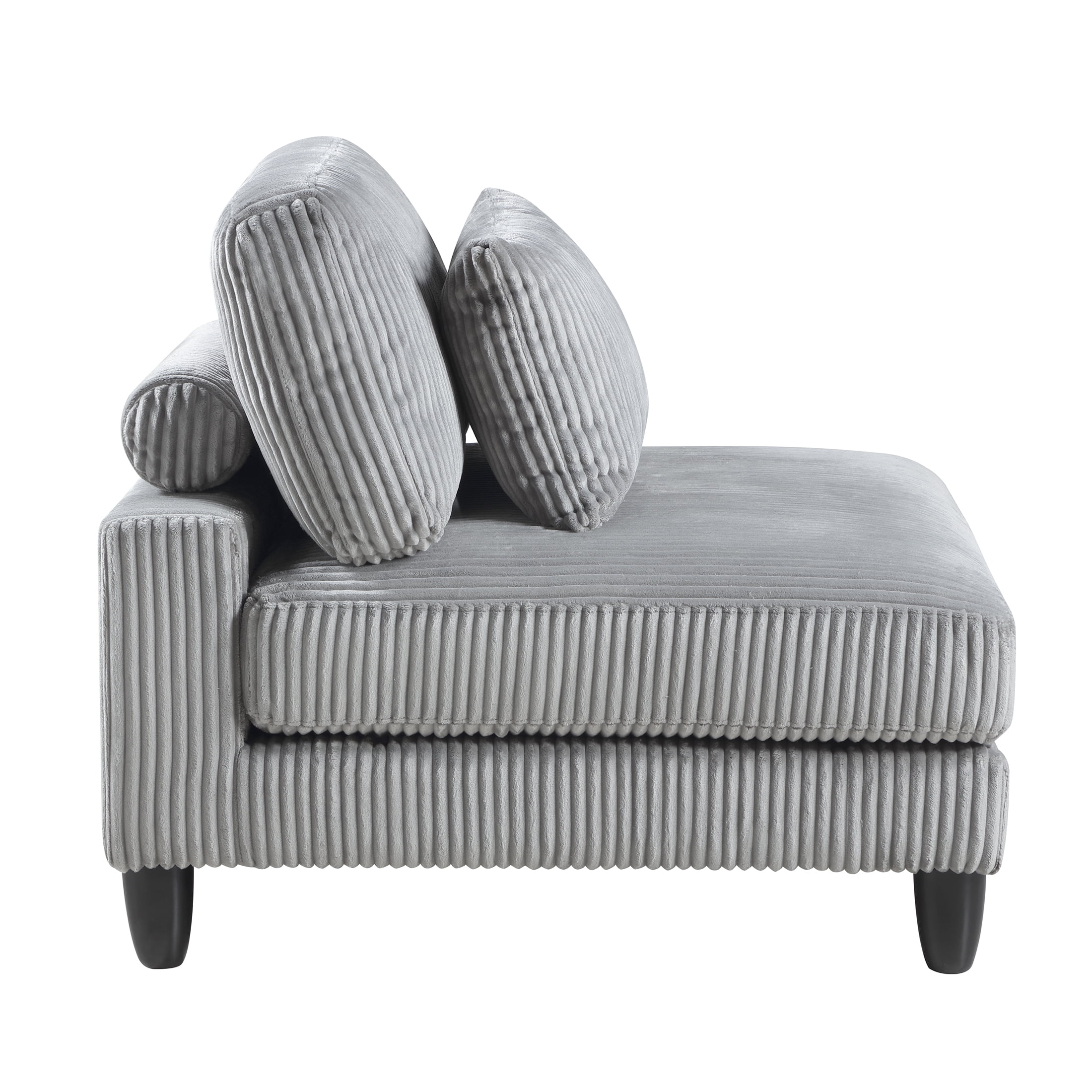 OakvillePark Caden Corduroy Armless Chair, Gray