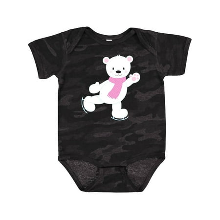 

Inktastic Cute Polar Bear White Bear Ice Skating Bear Gift Baby Boy or Baby Girl Bodysuit