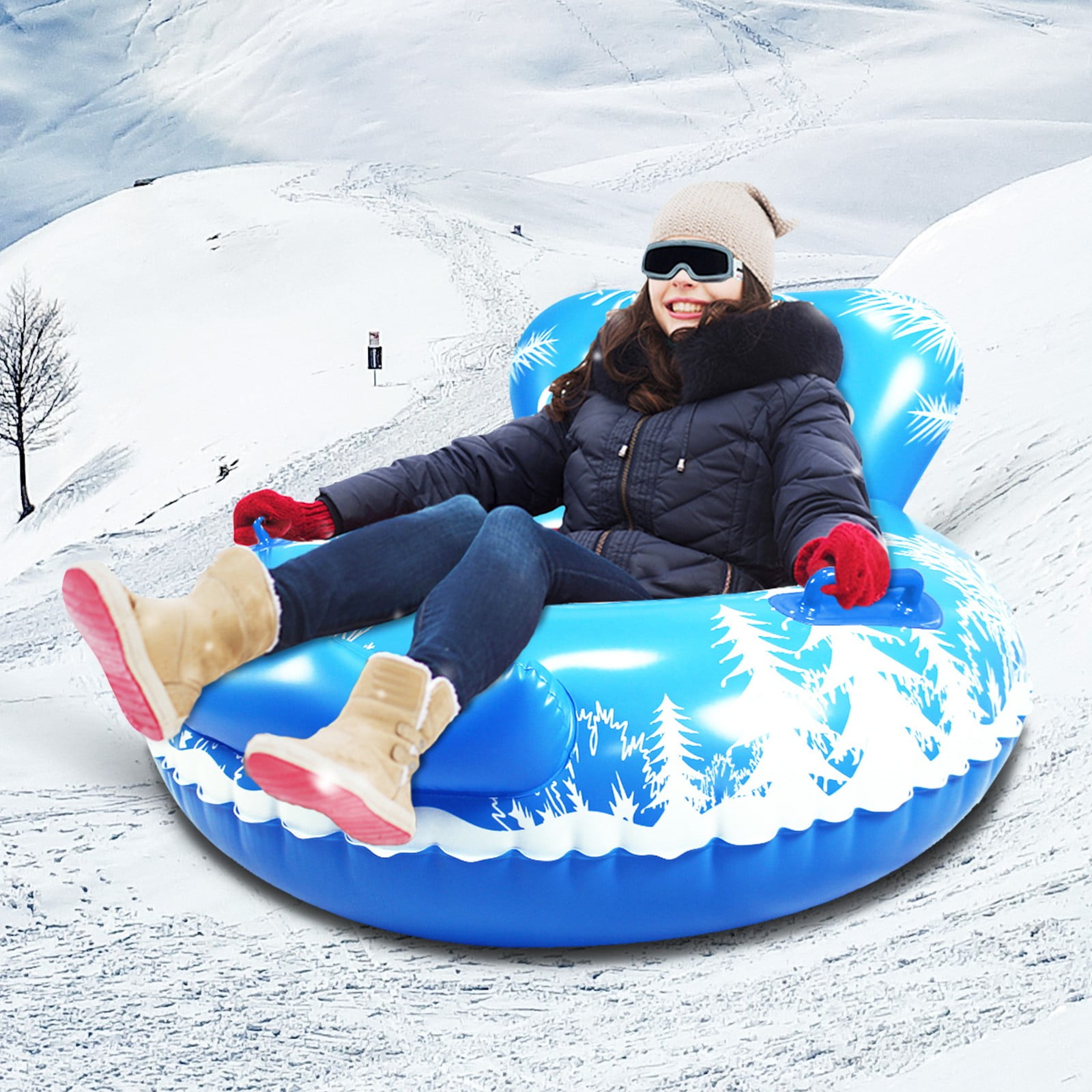 Details about   Inflatable Snow Tubes Sledding Winter Heavy Duty Snow Sleds For Kids Adults 
