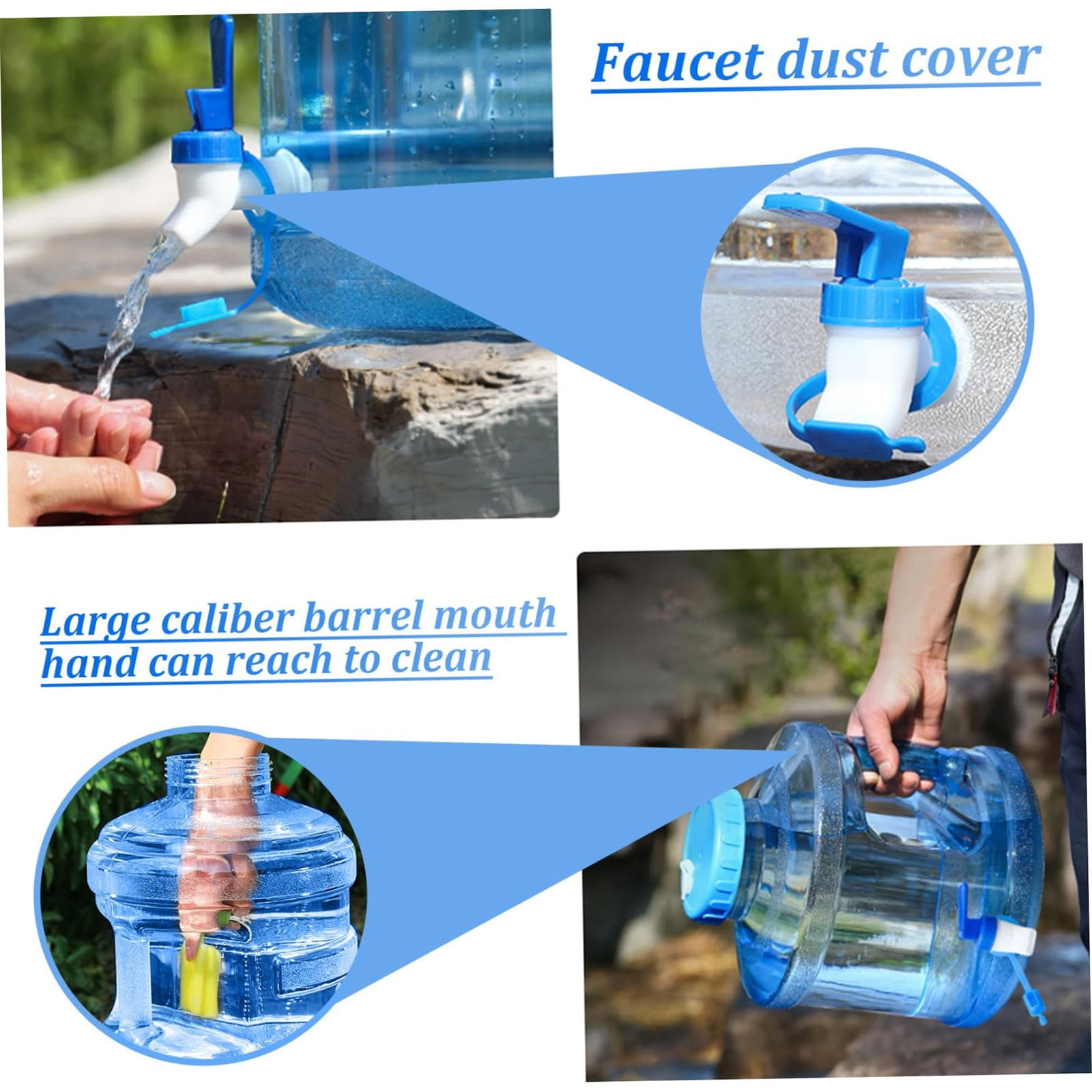 ZOURIH 1 Pcs Camping Water Container Storage Portable Camping Water Tank Jug with Spigot Faucet No Leakage Thick Liquid Dispenser Carrier for Outdoor Hiking Picnic