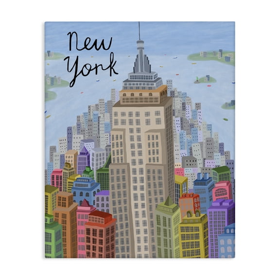 Stupell Industries Contemporary Colorful New York City Skyline Canvas Art, 36 x 48, by Carla Daly