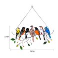 thumbnail image 2 of 7 Multicolor Birds On-A-Wire, Double Sided Painted Metal Bird Series Art Ornaments Pendant Hanging with Metal Chain for Window, 2 of 5