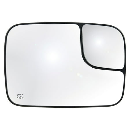 30301 - Fit System Passenger Side Heated Mirror Glass w/ backing plate, Dodge Ram Pick-Up 1500 05-08, Ram Pick-Up 2500/3500 05-09, 7 3/16" x 10 1/4" x 11 1/16" (for OE towing Mirror, w/blind spot)