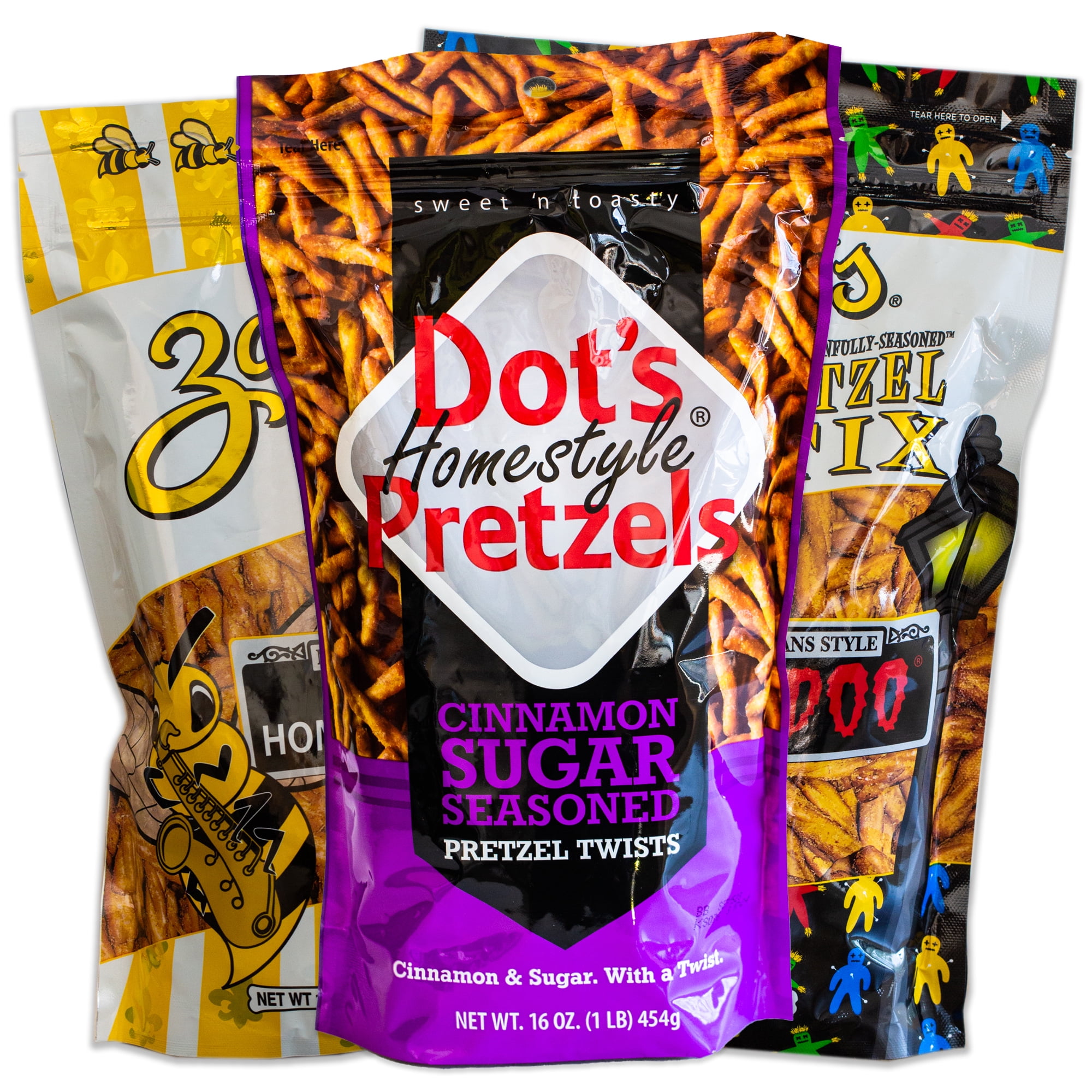 Dot's Cinnamon Sugar Pretzels Variety Pack Zapp's Jazzy Honey