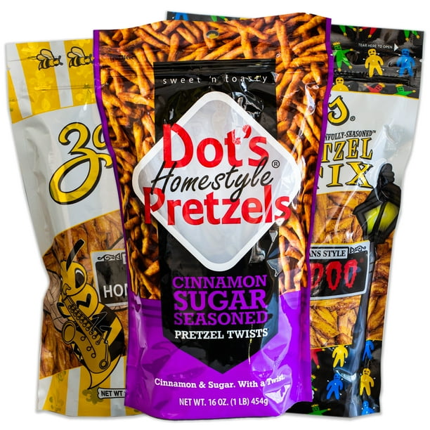 Dot's Cinnamon Sugar Pretzels Variety Pack Zapp's Jazzy Honey