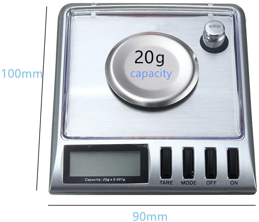 Hoosiwee Digital Pocket Scales Jewellery Scales with Calibration Weights Tweezers 20g 0.001g Mini Lab Weight Scales