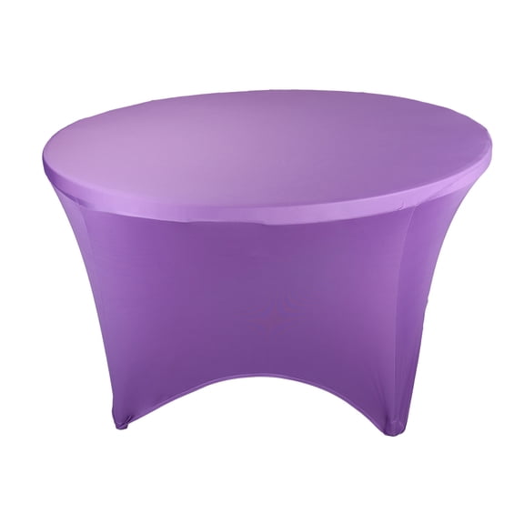 Round Tablecloth with Four Corner Elastic Bands for Secure Universal Fit on Large Circular Dining and Wedding Tables