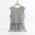 thumbnail image 3 of Ohufall Modal Maternity Tank Tops for Women Plus Size Summer Solid Casual Sleeveless Crew Neck Nursing Sleepshirts Women's Comfy Breathable Breastfeeding Pajamas, 3 of 3