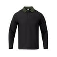thumbnail image 6 of Domuza Long Sleeve Polo Shirts for Men Casual Fashion Collared Button Down Work Golf Shirts Fall Lightweight Solid Color Classic Fit Tops Black M, 6 of 9