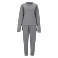 thumbnail image 3 of Clearance!NMMUED Workout Sets for Women, Track Suits for Women Set, Sweat Set, Crewneck Sweatshirts Women, Sweatpants Women, Dark Gray M, 3 of 3