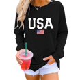 thumbnail image 2 of OUSITAID T-Shirts Graphiques Décontractés à Manches Longues pour Femmes, Col Rond, Chandails en Molleton, Pull-Over, Hauts pour Femmes, 2 of 6