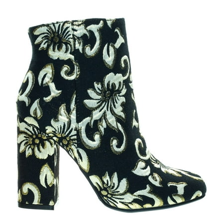 

Block Heel Side Cutout Bootie - Womens Double V-Cut Ankle Boots