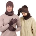 thumbnail image 3 of Conjunto de tres piezas de bufanda para exteriores para hombre y mujer, cuello frío y cálido con gorro de algodón aterciopelado, 3 of 6