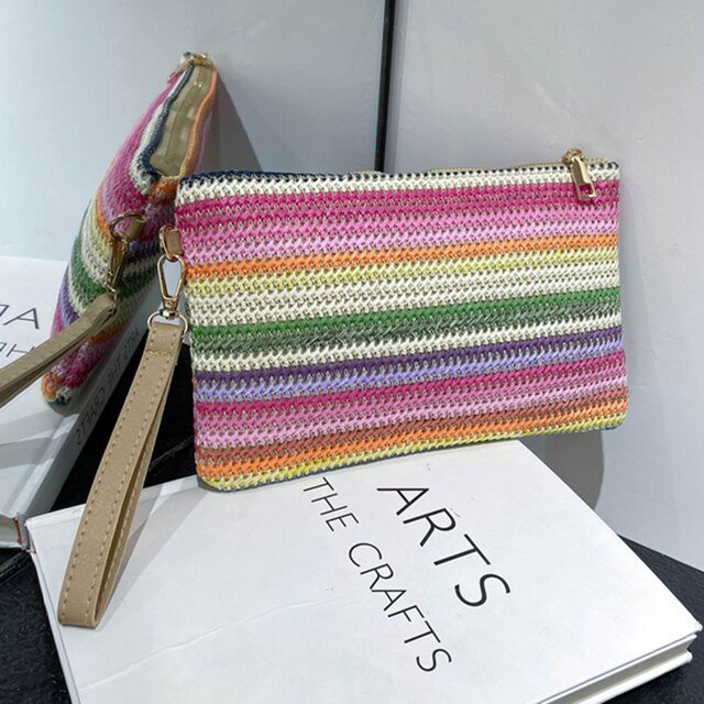 LinYooLi Money Beach Long Bag Colourful Ladies Clutch Coin Purse Handmade Casual Portable Elegant Simple Exquisite for Weekend Vacation